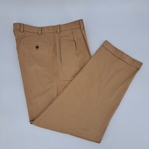 Brooks Brothers Advantage Chino Elliot Pants Mens 38x32 Cotton Khaki Pleated